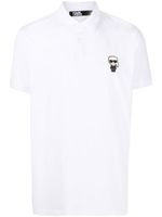 Karl Lagerfeld polo à patch logo - Blanc - thumbnail