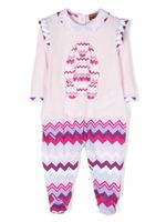 Missoni Kids pyjama en coton à imprimé zig-zag - Rose - thumbnail