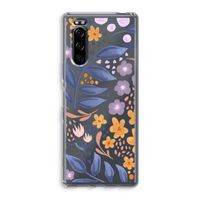Flowers with blue leaves: Sony Xperia 5 Transparant Hoesje