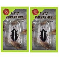 Nep kakkerlak bewegend - 2x - pull back - fopartikelen - kunststof - Horror insecten