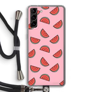 Watermeloen: Samsung Galaxy S21 Plus Transparant Hoesje met koord