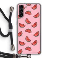 Watermeloen: Samsung Galaxy S21 Plus Transparant Hoesje met koord