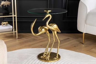 Side table WILDLIFE CRANE 55cm gold - 44832