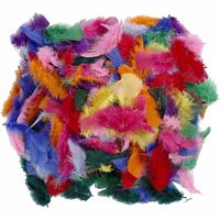 50 gram gekleurde decoratie veren   -