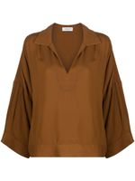 Fabiana Filippi blouse à col v - Marron - thumbnail