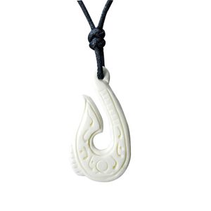 Tribal Bone touw ketting Fishhook