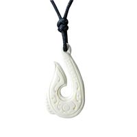 Tribal Bone touw ketting Fishhook - thumbnail