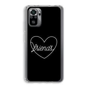 Friends heart black: Xiaomi Redmi Note 10S Transparant Hoesje