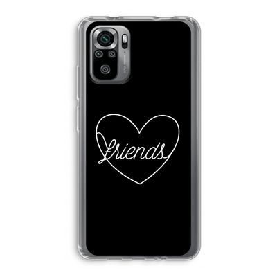 Friends heart black: Xiaomi Redmi Note 10S Transparant Hoesje