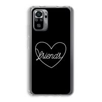 Friends heart black: Xiaomi Redmi Note 10S Transparant Hoesje