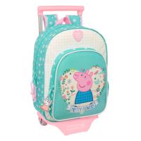 Schoolrugzak met Wielen Peppa Pig Pretty flowers Geel Munt 26 x 11 x 67 cm 26 x 34 x 11 cm