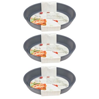 3x Grijze ovale glazen ovenschalen 2,4 liter 30 x 21 cm