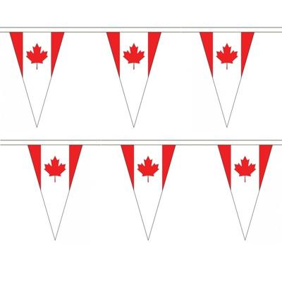 Canada Vlaggetjes vlaggenlijn slinger - 3x stuks - 500 cm - polyester - binnen/buiten - versiering