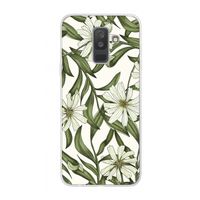 Wit bloemenpatroon: Samsung Galaxy A6 Plus (2018) Transparant Hoesje