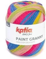 Katia Paint Granny 207 Blauw-Groen-Geel-Kauwgom roze