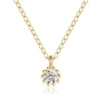 Elenza Goudkleurige Ketting met Heldere Zirkonia in 925 Sterling Zilver
