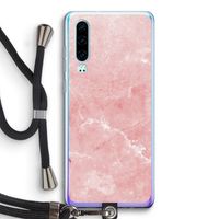 Roze marmer: Huawei P30 Transparant Hoesje met koord Roze marmer: Huawei P30 Transparant Hoesje met koord