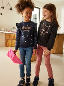Tregging MorphologiK voor meisjes heupomtrek FIN kersenmotieven roze met print
