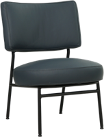 Blauwe leren moderne retro fauteuil Rondo - Toledo Leer Marine (blauw leer) Blauwe leren moderne retro fauteuil Rondo - Toledo Leer Marine (blauw leer)