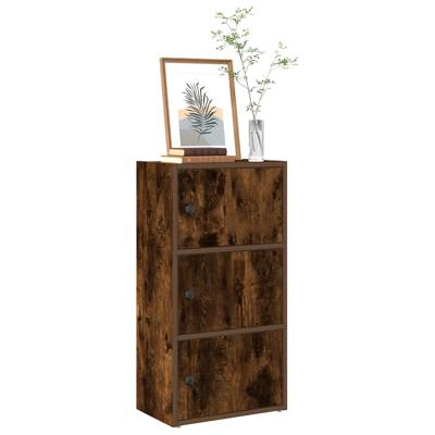 Boekenkast 40x24x77 cm bewerkt hout gerookt eikenkleurig