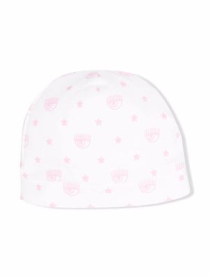 Chiara Ferragni Kids bonnet à imprimé graphique - Blanc