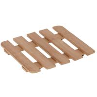 Pannenonderzetter - hout - vierkant - 15x15 cm - compact - klassiek - stevig