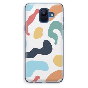 Memphis Shapes Blue: Samsung Galaxy A6 (2018) Transparant Hoesje