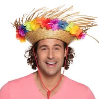 Hoed Hawaii met bloemenkrans - thumbnail