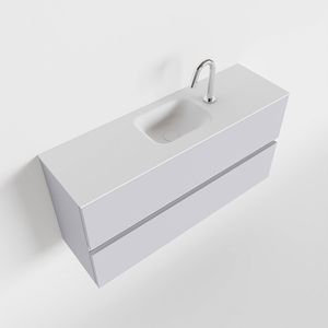 Toiletmeubel Mondiaz Ada | 100 cm | Meubelkleur Cale | Lex wastafel Talc Midden | 1 kraangat