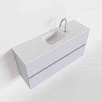 Toiletmeubel Mondiaz Ada | 100 cm | Meubelkleur Cale | Lex wastafel Talc Midden | 1 kraangat