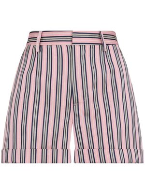 DSQUARED2 short de bain rayé à patch logo - Rose