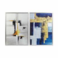 Schilderij DKD Home Decor Abstract (2 Stuks) (70 x 3 x 100 cm)