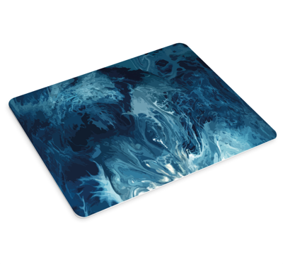 Originele muismat Blauwe tinten aquarel golven