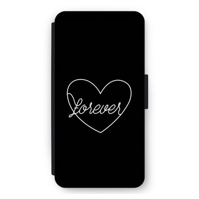Forever heart black: iPhone 11 Flip Hoesje