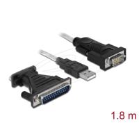 DeLOCK adapter usb 2.0 type-a > 1 x serial db9 rs-232 + adapter db25 (1.8 meter)