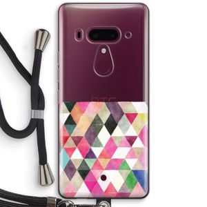 Gekleurde driehoekjes: HTC U12+ Transparant Hoesje met koord