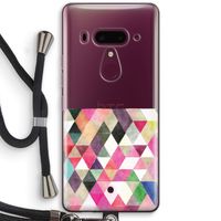 Gekleurde driehoekjes: HTC U12+ Transparant Hoesje met koord