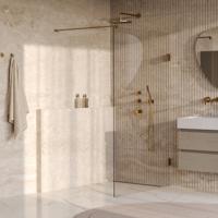 Brauer Void - Inloopdouche - Helder Glas - 110 x 200 cm - incl. Glascoating - PVD Goud Geborsteld