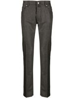 Jacob Cohën Bard slim-cut flannel trousers - Marron