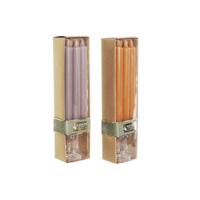 kaarsjes DKD Home Decor Grijs Oranje Kerstmis 2 x 2 x 20 cm (4 Onderdelen) (2 Stuks)