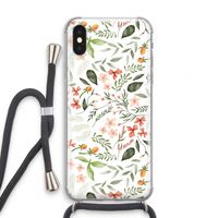 Sweet little flowers: iPhone XS Transparant Hoesje met koord