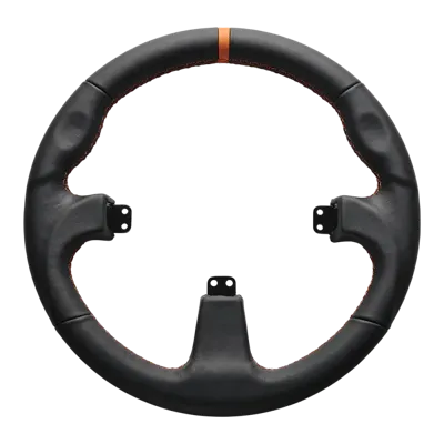 Asetek SimSports Round Black Leather Steering Wheel Rim