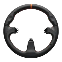 Asetek SimSports Round Black Leather Steering Wheel Rim