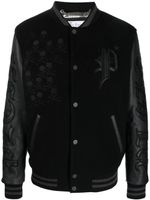 Philipp Plein veste bomber à appliqué logo - Noir - thumbnail