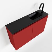 Toiletmeubel Mondiaz Ture | 80 cm | Meubelkleur Fire | Eden wastafel Urban Rechts | 1 kraangat