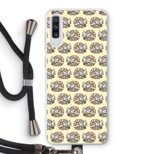 Slapende poes: Samsung Galaxy A70 Transparant Hoesje met koord