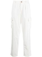 Brunello Cucinelli pantalon cargo en velours côtelé - Blanc
