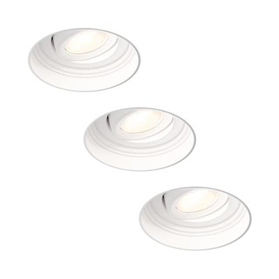3x Lugo LED inbouwspots Trimless - Wit - Dimbaar - 5 Watt 450 Lumen - 2700K Warm Wit Licht - Kantelbaar - IP65 - Voor Binnen & Buiten