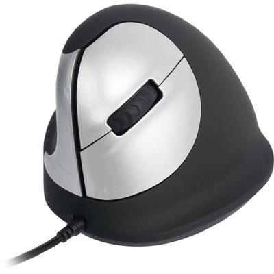 R-GO Tools RGOHELE Ergonomische muis USB Optisch Zwart, Zilver 4 Toetsen 1750 dpi Ergonomisch