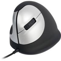R-GO Tools RGOHELE Ergonomische muis USB Optisch Zwart, Zilver 4 Toetsen 1750 dpi Ergonomisch